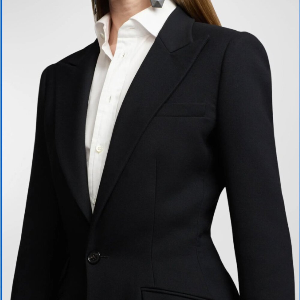 Stella McCartney Black 100% Wool Blazer Suit Jacket